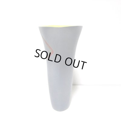 画像9: 手造りブルーグレイ１０.５号舟型反生花・立華花器　T-０６－４２　