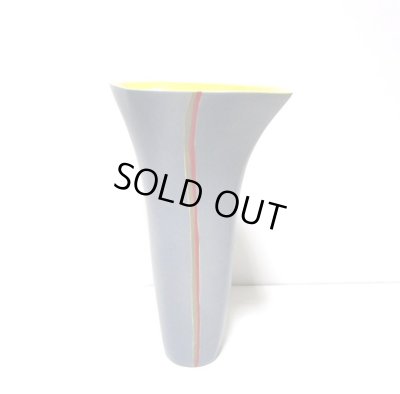 画像4: 手造りブルーグレイ１０.５号舟型反生花・立華花器　T-０６－４２　