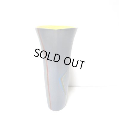 画像5: 手造りブルーグレイ１０.５号舟型反生花・立華花器　T-０６－４２　