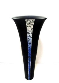 一品作　黒６.５号丸大型長立花・自由花花器　T-０６－７２