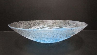 画像8: ガラス花器　渦水盤　スカイブルー　G-１０１