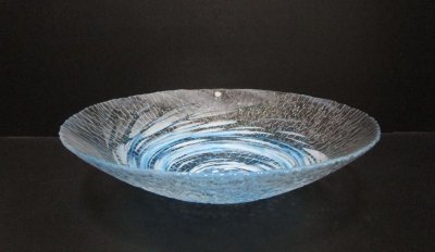 画像7: ガラス花器　渦水盤　スカイブルー　G-１０１