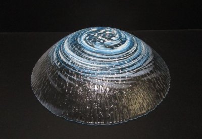 画像10: ガラス花器　渦水盤　スカイブルー　G-１０１