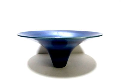 画像2: 青ガラス釉１１号丸朝顔形　T-０６-７９