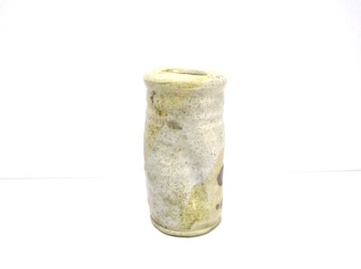 画像5: 特-７６６　手造り白釉４.５号丸筒型掛花入