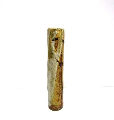 画像1: 特-７６８　手造り唐津風８.５号丸長掛花入