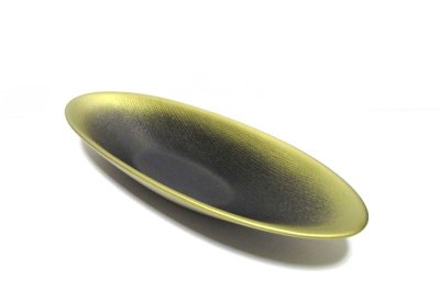 画像1: 特-７７１　陶漆器 金/黒１４.５号舟型水盤