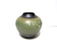 画像6: 特-７７３　モスグリーン７.５号丸彫入花瓶