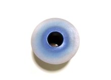 他の写真2: 手造り 白/ブルーボカシ７号丸上円付花器　T-０７－０１
