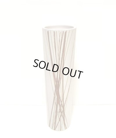 画像1: 手作り 白釉１１号細寸胴 茶線彫　T-０７－１１