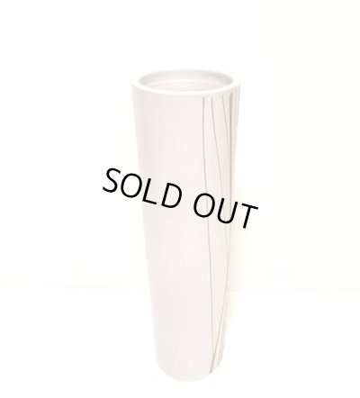 画像8: 手作り 白釉１１号細寸胴 茶線彫　T-０７－１１