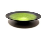 黒／黄色 １２.５号丸皿　T-０７-１７　