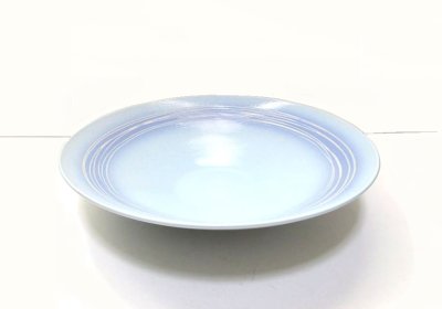 画像1: ライトブルー１２号丸皿鉢　T-０７－１９