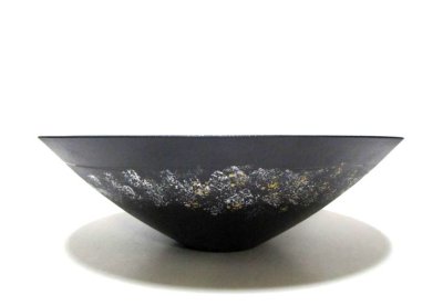 画像4: 作家物 手造り 黒１４.５号丸大鉢 金銀散らし　T-０７－２７