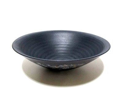 画像3: 作家物 手造り 黒１４.５号丸大鉢 金銀散らし　T-０７－２７
