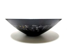 他の写真1: 作家物 手造り 黒１４.５号丸大鉢 金銀散らし　T-０７－２７