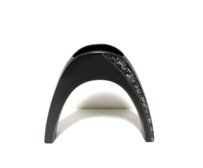 画像2: 黒逆U字ブリッジ型花器　T-０７-３２