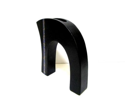 画像4: 手造り黒変型ブリッジ型花器 T-０７-３６