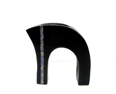 画像10: 手造り黒変型ブリッジ型花器 T-０７-３６