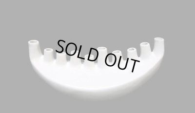 画像1: 白ツヤ１０号舟型１０口花器　T-０７-３９