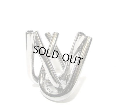 画像5: 銀メッキ組み合わせパイプ６口変型花器　T-０７-４０