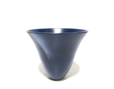 画像5: 紺青７号丸生花・立華花器 金線入　T-０７－４３