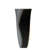 手造り 艶消し黒４号角型長立華瓶　T-０7－４９　