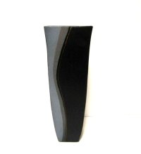 手造り 艶消し黒４号角型長立華瓶　T-０7－４９　