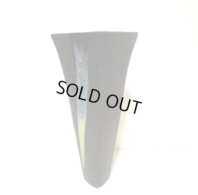 画像4: 手造り 艶消し黒４.５号正角長立華瓶　T-０7－５０　