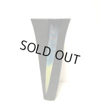 手造り 艶消し黒４.５号正角長立華瓶　T-０7－５０　