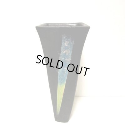 画像2: 手造り 艶消し黒４.５号正角長立華瓶　T-０7－５０　