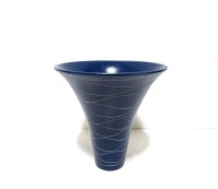 藍色６.５号丸反型ラセン生花・立花花器　T-０７－４２