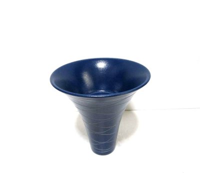 画像2: 藍色６.５号丸反型ラセン生花・立花花器　T-０７－４２