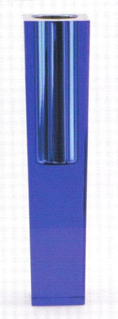 画像2: ガラス花器　涼７-６　クリスタル角パイプ型瑠璃色