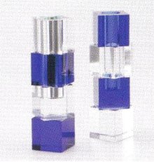 他の写真1: ガラス花器　涼７-７　クリスタル角ブロック透明/瑠璃色