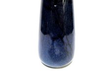 他の写真1: ガラス花器　一品作 作家物藍色６.５号丸自由花用花瓶　G-１３１