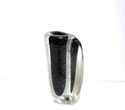 画像5: ガラス花器　涼７-１５　透明／黒変型長角型花器（大）