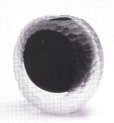 画像2: ガラス花器　涼７-１３　透明／黒丸型花器 (2)