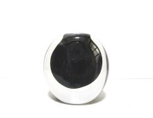 他の写真1: ガラス花器　涼７-１８　透明／黒丸型花器