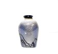 画像2: ガラス花器　一品作 作家物 銀結晶５号自由花用角花瓶　G-１３２ (2)