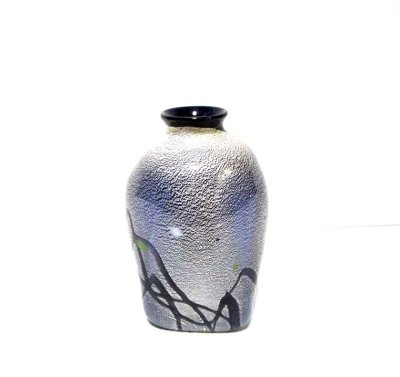 画像2: ガラス花器　一品作 作家物 銀結晶５号自由花用角花瓶　G-１３２
