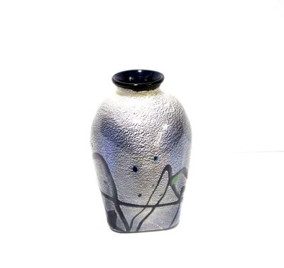 画像6: ガラス花器　一品作 作家物 銀結晶５号自由花用角花瓶　G-１３２