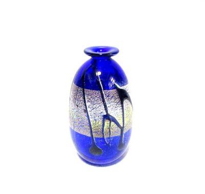 画像2: ガラス花器　一品作 作家物 金結晶５.５号自由花用丸花瓶　G-１３３