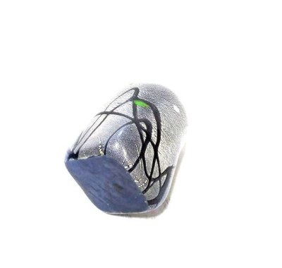 画像8: ガラス花器　一品作 作家物 銀結晶５号自由花用角花瓶　G-１３２