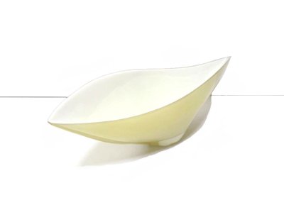 画像5: アクリル樹脂製 １３.５号 クリーム変形舟型自由花花器