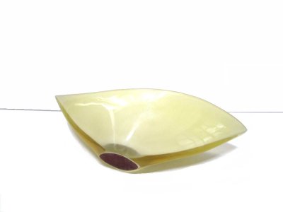 画像12: アクリル樹脂製 １３.５号 クリーム変形舟型自由花花器