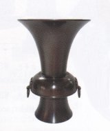 銅器　遊環付立華　志貴野塗