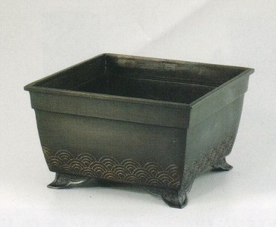 画像2: 銅器　正角砂鉢７.５寸 古手色　　