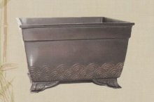 他の写真1: 銅器　正角砂鉢７.５寸 古手色　　