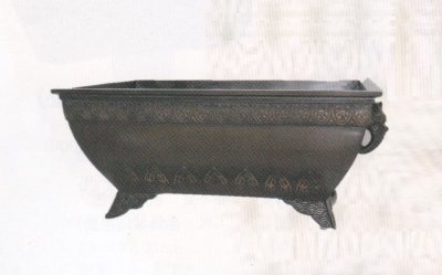 画像2: 銅器　砂鉢尺０長角深菖蒲 古手色　　